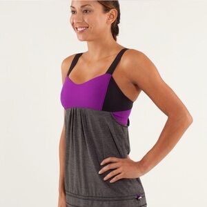 Lululemon Run: Back On Track Tank Top in Purple Grey Size 8 EUC